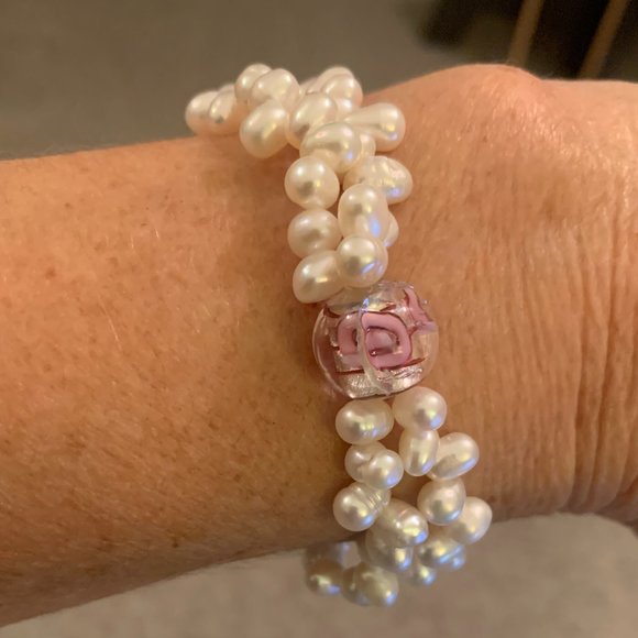 Freshwater Pearl with Glass Beads Bracelet - Picture 2 of 7